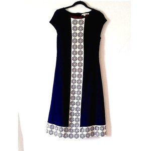 Boden Floral Hearts Short Sleeve Navy Dress